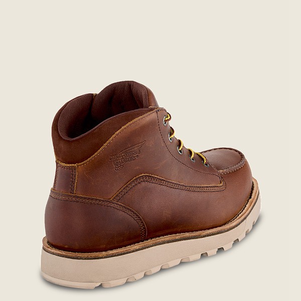 Red Wing Work Boots Brown - Red Wing Mens Traction Tred Lite - Waterproof Soft Toe Chukka - KIWFR-91